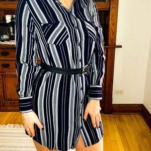Button up long sleeve casual dress